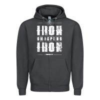 Smoke iron sharpens iron proverbs christian bible verse religious pullover h Zipper Hoodie - linhVisuals