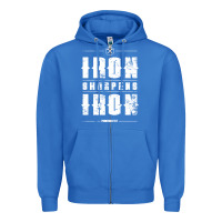 Iron Sharpens Iron Proverbs Christian Bible Verse Religious Pullover H Zipper Hoodie | Teevron