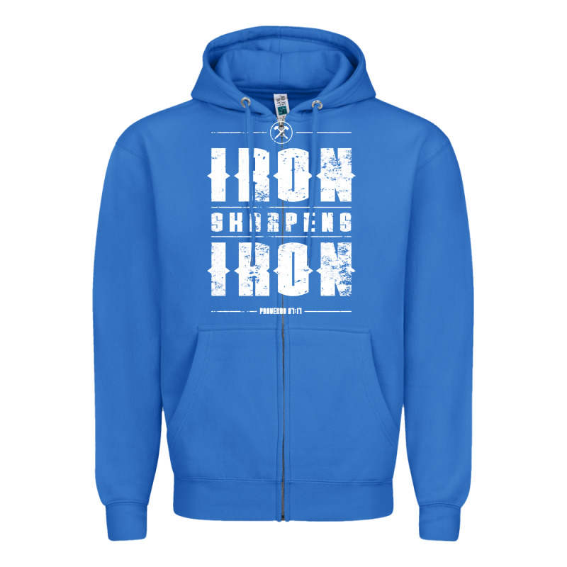 Iron Sharpens Iron Proverbs Christian Bible Verse Religious Pullover H Zipper Hoodie by linhVisuals | Teevron