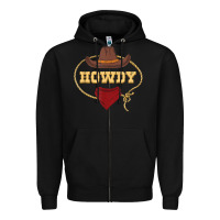 Black howdy shirt western rodeo country cowboy texan t shirt Zipper Hoodie - linhVisuals