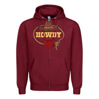 Burgundy howdy shirt western rodeo country cowboy texan t shirt Zipper Hoodie - linhVisuals