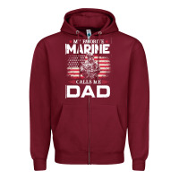 Burgundy my favorite marine calls me dad t  shirt father's day flag my favorite Zipper Hoodie - linhVisuals