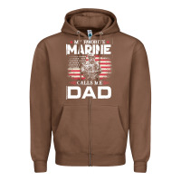 Chestnut my favorite marine calls me dad t  shirt father's day flag my favorite Zipper Hoodie - linhVisuals