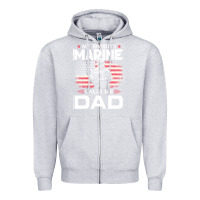 Heather Grey my favorite marine calls me dad t  shirt father's day flag my favorite Zipper Hoodie - linhVisuals