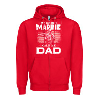 Red my favorite marine calls me dad t  shirt father's day flag my favorite Zipper Hoodie - linhVisuals