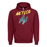 Burgundy wetleg merch Zipper Hoodie - linhVisuals