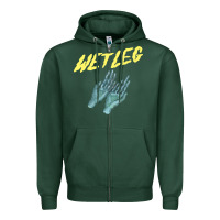 Sports Green wetleg merch Zipper Hoodie - linhVisuals
