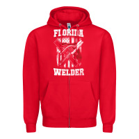 Red welding longsleeves t shirt florida fl american welder gifts Zipper Hoodie - linhVisuals