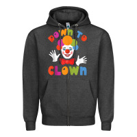 Charcoal Heather down to clown funny circus tank top Zipper Hoodie - linhVisuals