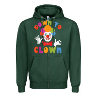 Sports Green down to clown funny circus tank top Zipper Hoodie - linhVisuals