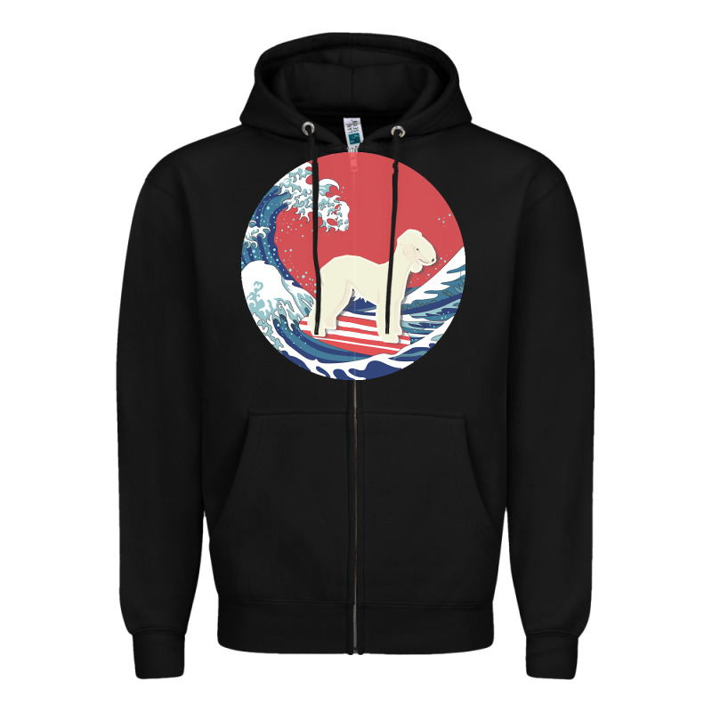 Bedlington Terrier T  Shirt Bedlington Terrier Gifts   Ocean Waves Sur Zipper Hoodie by linhVisuals | Teevron