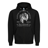 Black blackfoot tribe native american indian pride respect darker t shirt Zipper Hoodie - linhVisuals