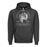 Charcoal Heather blackfoot tribe native american indian pride respect darker t shirt Zipper Hoodie - linhVisuals