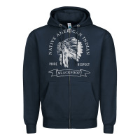 Navy blackfoot tribe native american indian pride respect darker t shirt Zipper Hoodie - linhVisuals