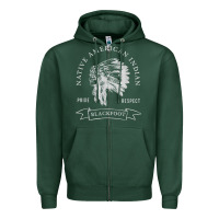 Sports Green blackfoot tribe native american indian pride respect darker t shirt Zipper Hoodie - linhVisuals