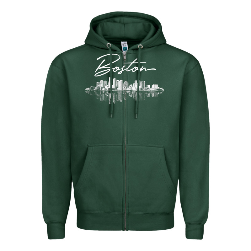 Boston Skyline T Shirt For Women, Men, Girls & Boys Zipper Hoodie by linhVisuals | Teevron