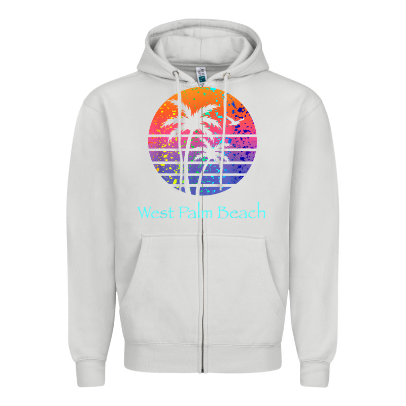 West Palm Beach Tropical T Shirt For Family Vacations Zipper Hoodie by linhVisuals | Teevron
