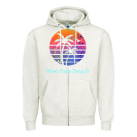 Oatmeal Heather west palm beach tropical t shirt for family vacations Zipper Hoodie - linhVisuals