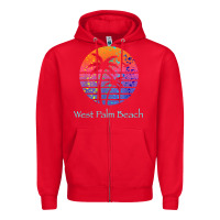 Red west palm beach tropical t shirt for family vacations Zipper Hoodie - linhVisuals