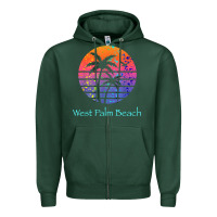 Sports Green west palm beach tropical t shirt for family vacations Zipper Hoodie - linhVisuals