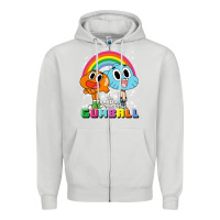 Dove Grey cn the amazing world of gumball & darwin rainbow portrait pullover hoo Zipper Hoodie - linhVisuals