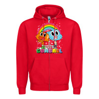 Red cn the amazing world of gumball & darwin rainbow portrait pullover hoo Zipper Hoodie - linhVisuals