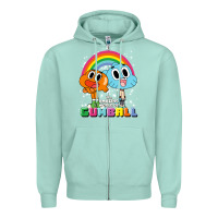 Seafoam cn the amazing world of gumball & darwin rainbow portrait pullover hoo Zipper Hoodie - linhVisuals