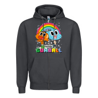 Smoke cn the amazing world of gumball & darwin rainbow portrait pullover hoo Zipper Hoodie - linhVisuals