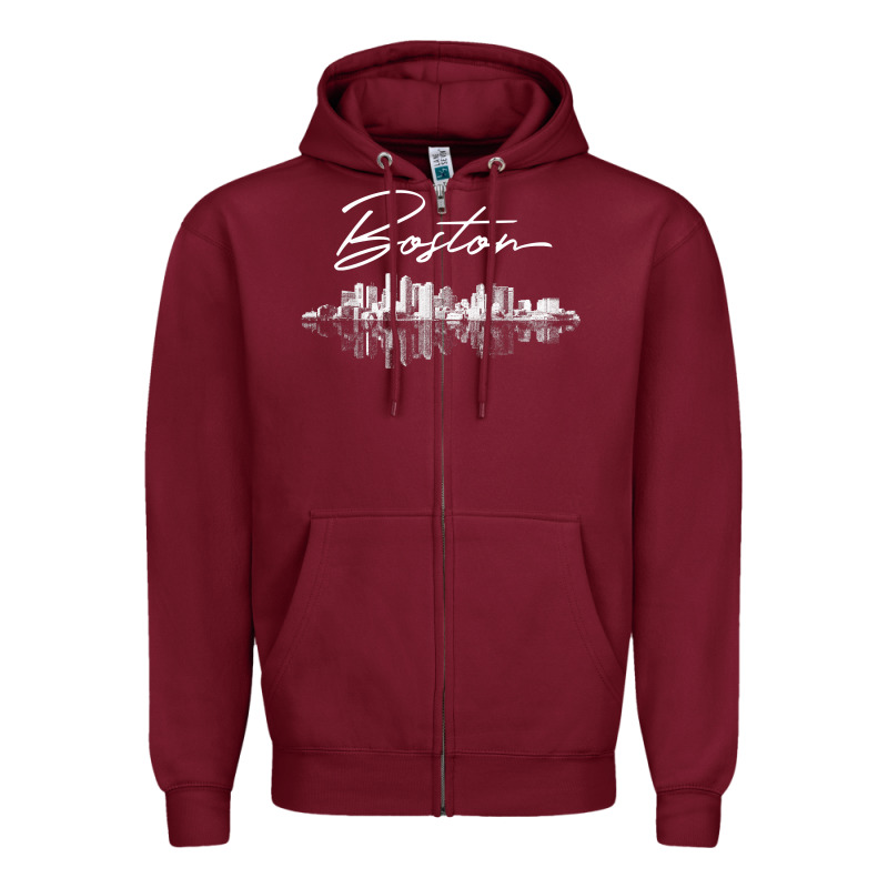 Boston Skyline T Shirt For Women, Men, Girls & Boys Zipper Hoodie by linhVisuals | Teevron