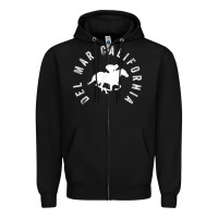 Black del mar california horse racing t shirt Zipper Hoodie - linhVisuals