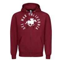 Burgundy del mar california horse racing t shirt Zipper Hoodie - linhVisuals