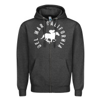 Charcoal Heather del mar california horse racing t shirt Zipper Hoodie - linhVisuals