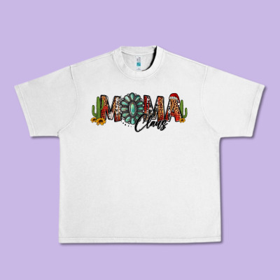 Western Christmas Mama Claus Sunflowers And Cactus Urban Heavy Tee Designed By Jasminsmagicworld