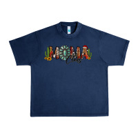 Navy western christmas mama claus sunflowers and cactus Urban Heavy Tee - Jasminsmagicworld