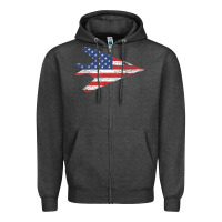 Charcoal Heather f 117 stealth nighthawk aircraft american flag f117 t shirt Zipper Hoodie - linhVisuals