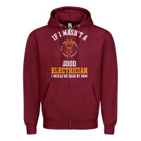 Burgundy electrician gifts for men & funny electrical design t shirt Zipper Hoodie - linhVisuals