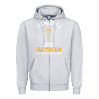 Heather Grey electrician gifts for men & funny electrical design t shirt Zipper Hoodie - linhVisuals