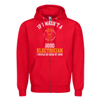Red electrician gifts for men & funny electrical design t shirt Zipper Hoodie - linhVisuals