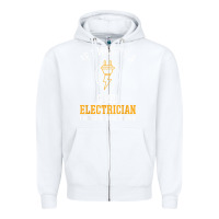 White electrician gifts for men & funny electrical design t shirt Zipper Hoodie - linhVisuals