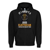 Black electrician gifts for men & funny electrical design t shirt Zipper Hoodie - linhVisuals