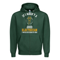 Sports Green electrician gifts for men & funny electrical design t shirt Zipper Hoodie - linhVisuals