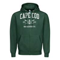 Sports Green cape cod ma vintage crossed oars & boat anchor sports sweatshirt Zipper Hoodie - linhVisuals