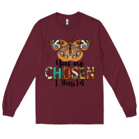 Burgundy You Are Chosen Religious Long Sleeve Tee - LillyAllenDesigns