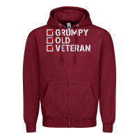Burgundy grumpy old veteran patriotic american military veteran t shirt Zipper Hoodie - linhVisuals