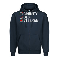 Navy grumpy old veteran patriotic american military veteran t shirt Zipper Hoodie - linhVisuals