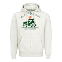 Oatmeal Heather diddly squat farm green, tractor tee for farmer t shirt Zipper Hoodie - linhVisuals