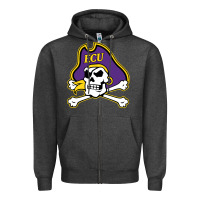 Charcoal Heather The east carolina pirates Zipper Hoodie - linhVisuals