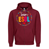Burgundy back to school teachers crew students   team esol teacher t shirt Zipper Hoodie - linhVisuals