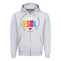 Heather Grey back to school teachers crew students   team esol teacher t shirt Zipper Hoodie - linhVisuals