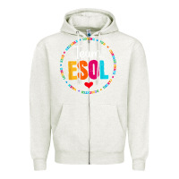 Oatmeal Heather back to school teachers crew students   team esol teacher t shirt Zipper Hoodie - linhVisuals